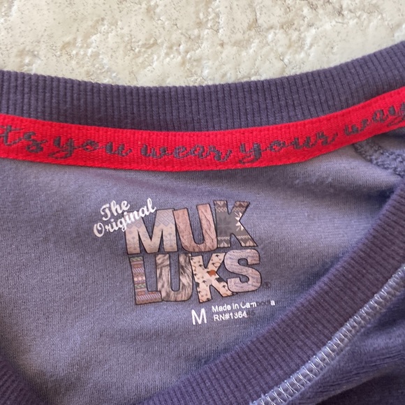 Muk Luks Plum Velour Sweatshirt - Picture 6 of 7